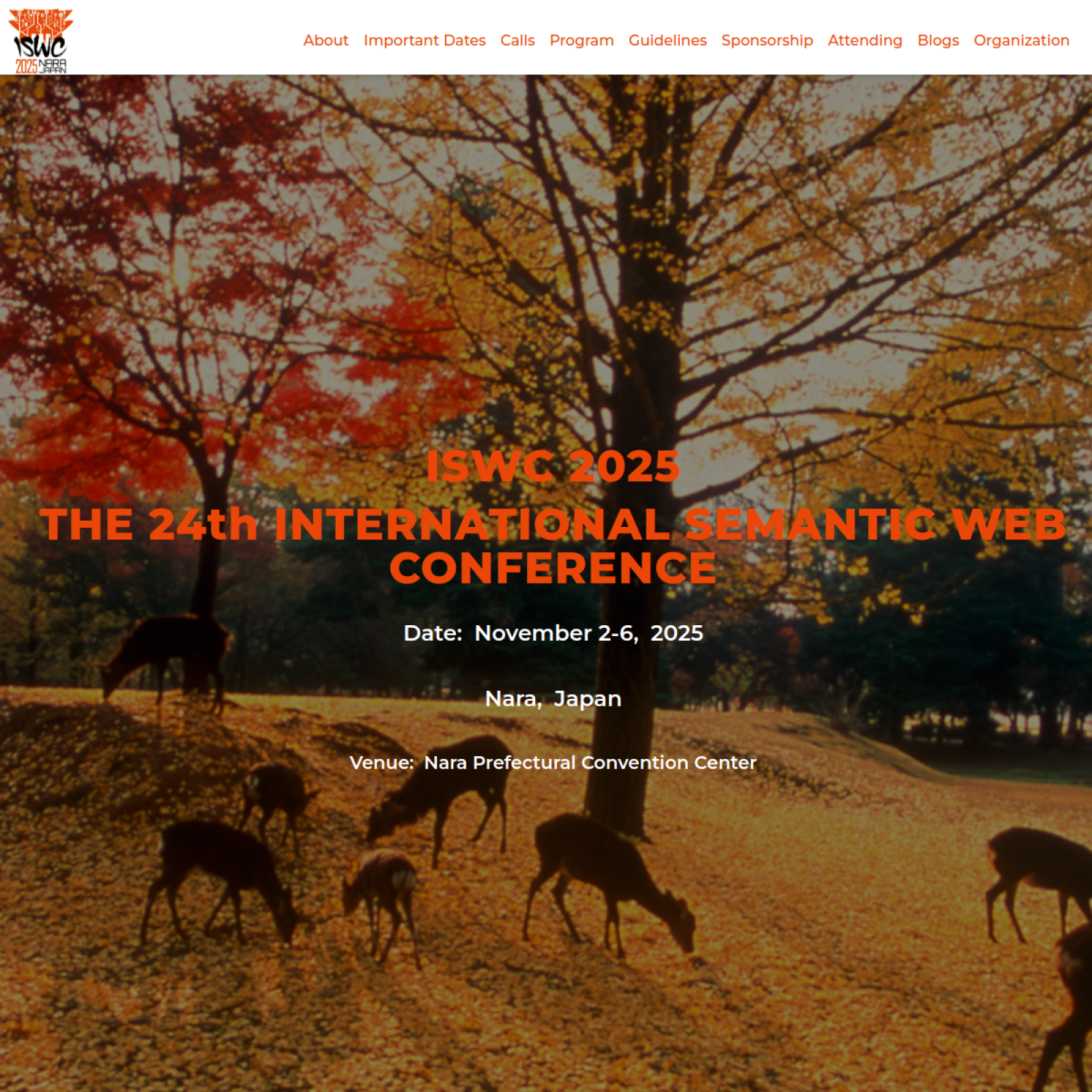 Desktop screenshot of the ISWC 2025 conference website